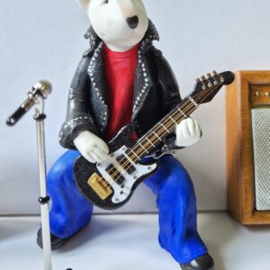 Rock Guitarist Bull Terrier Figurine