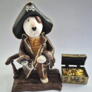 Handmade Pirate Bull Terrier figurine