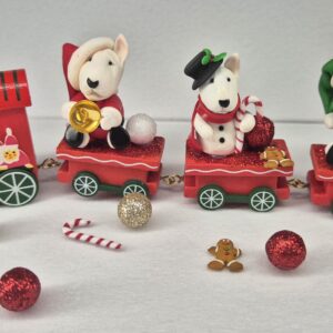Bull Terrier Christmas Train Handmade Holiday Decoration