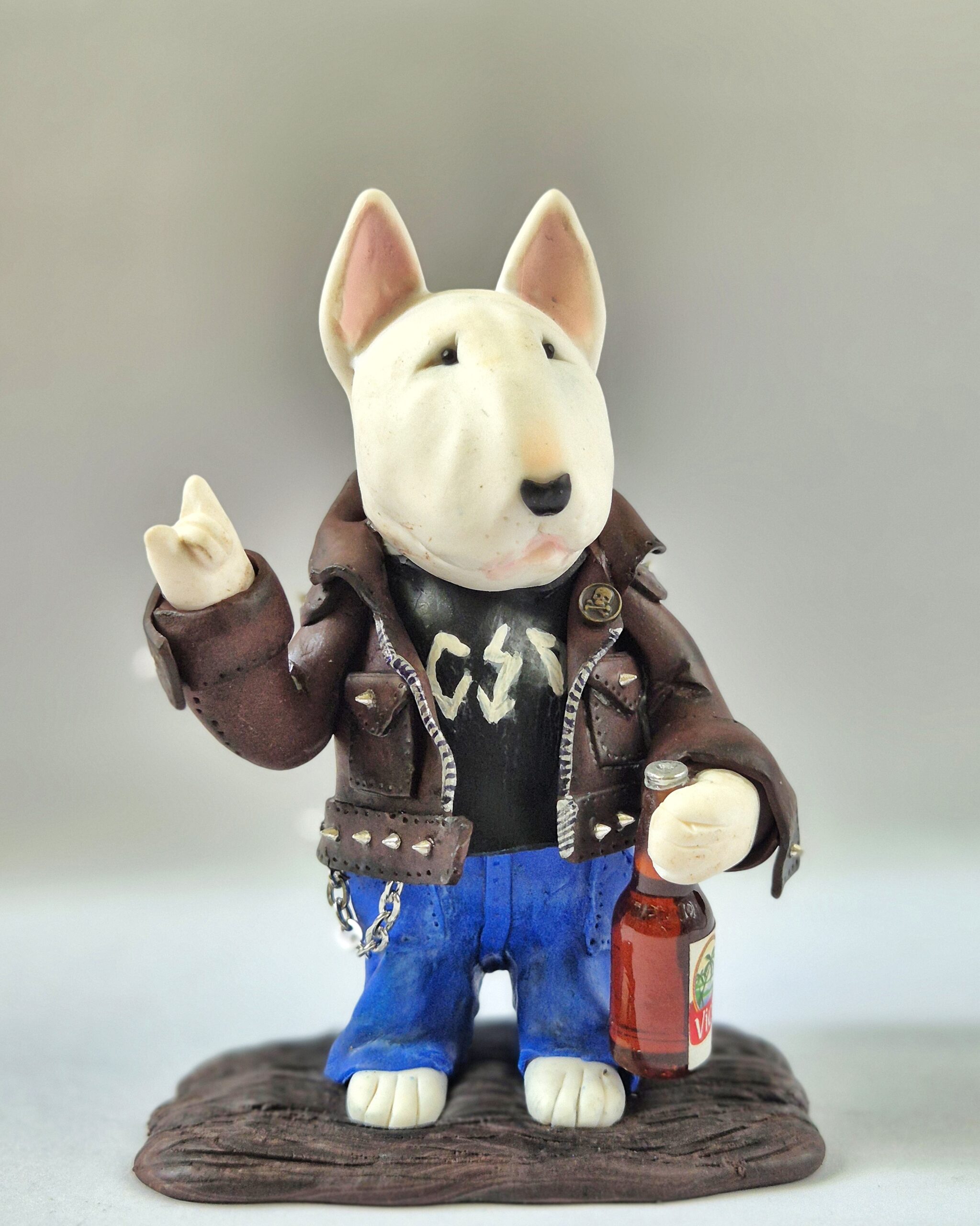 Rocker Handmade Bull Terrier Figurine - Image 2