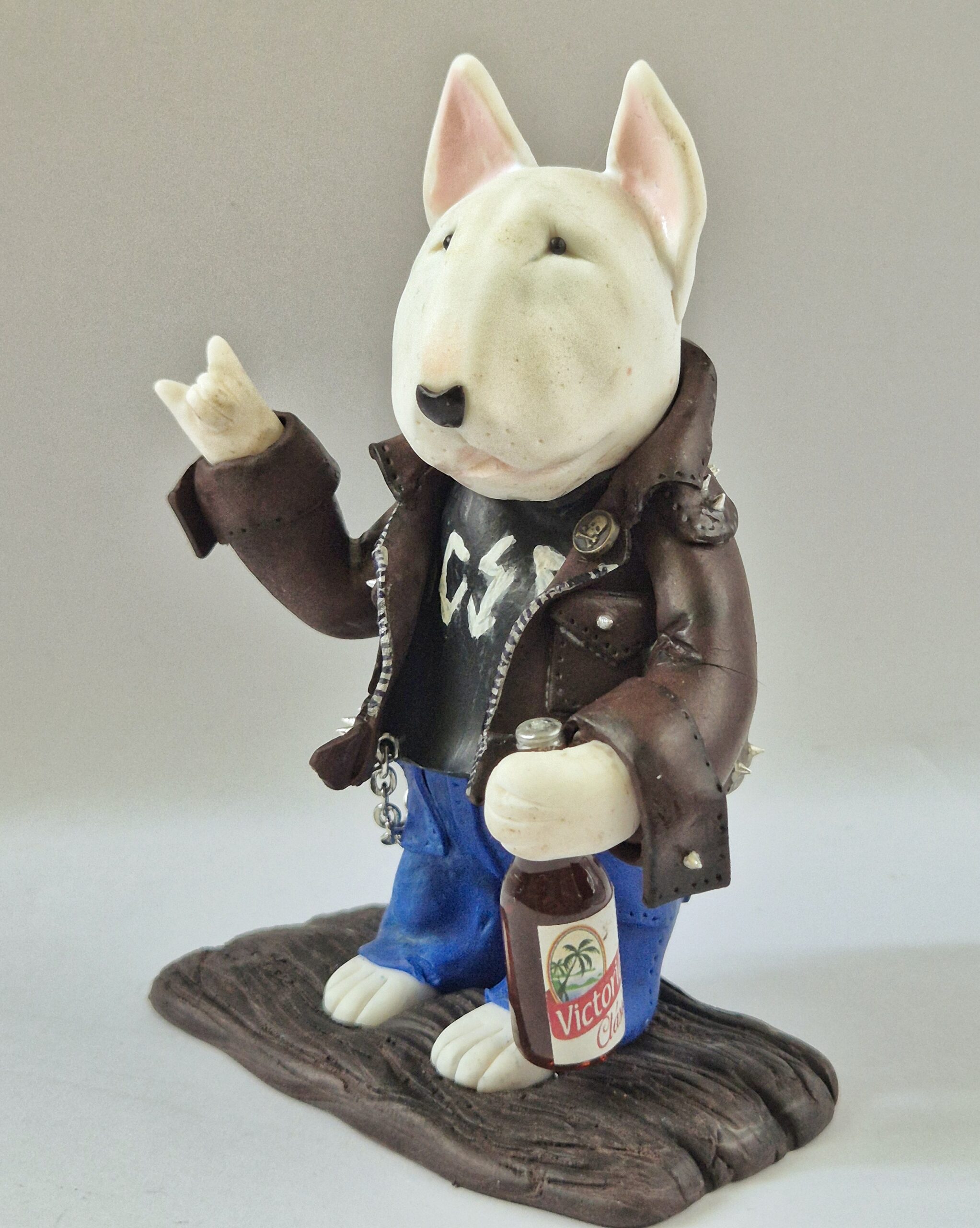 Rocker Handmade Bull Terrier Figurine - Image 4