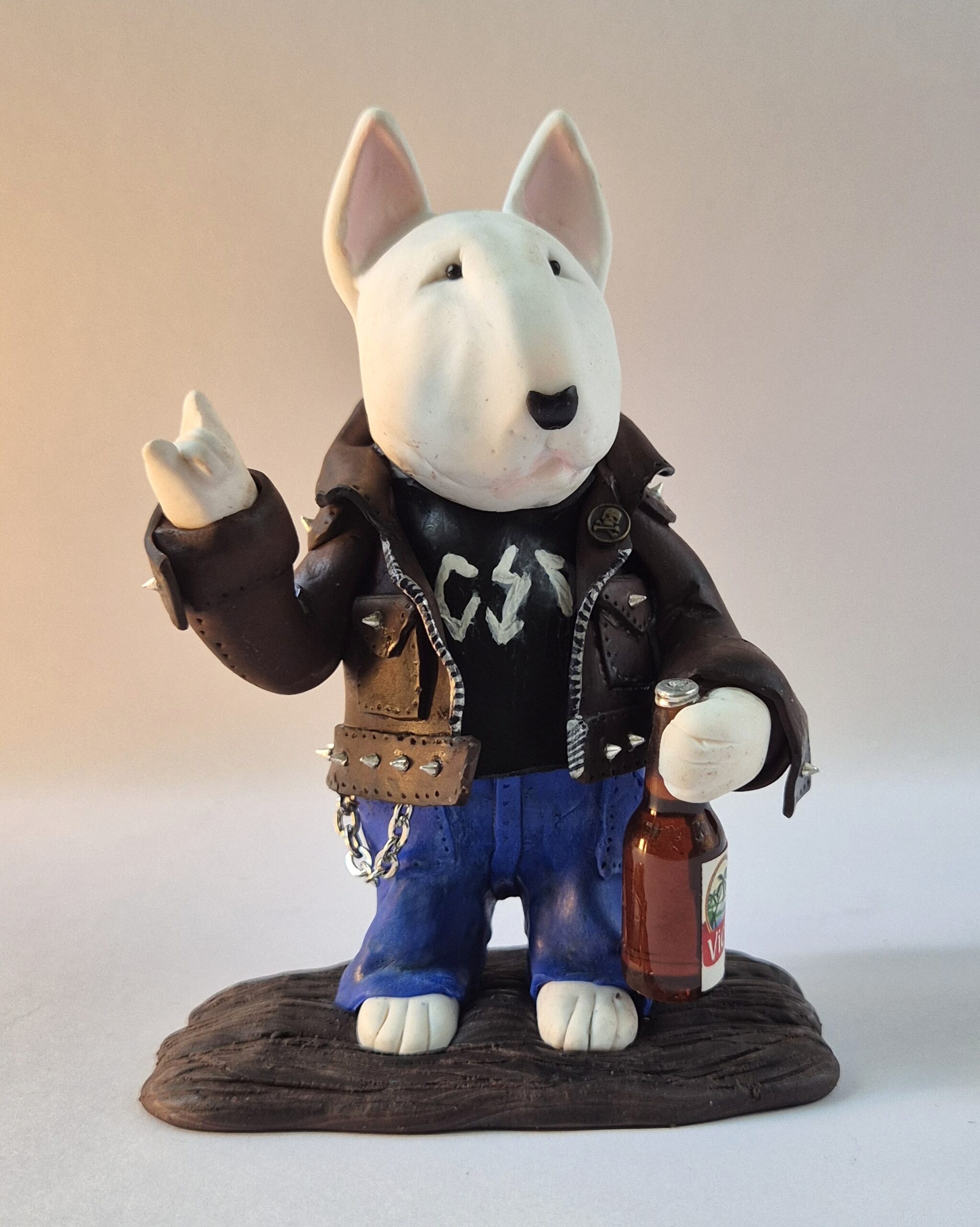 Rocker Handmade Bull Terrier Figurine - Image 6
