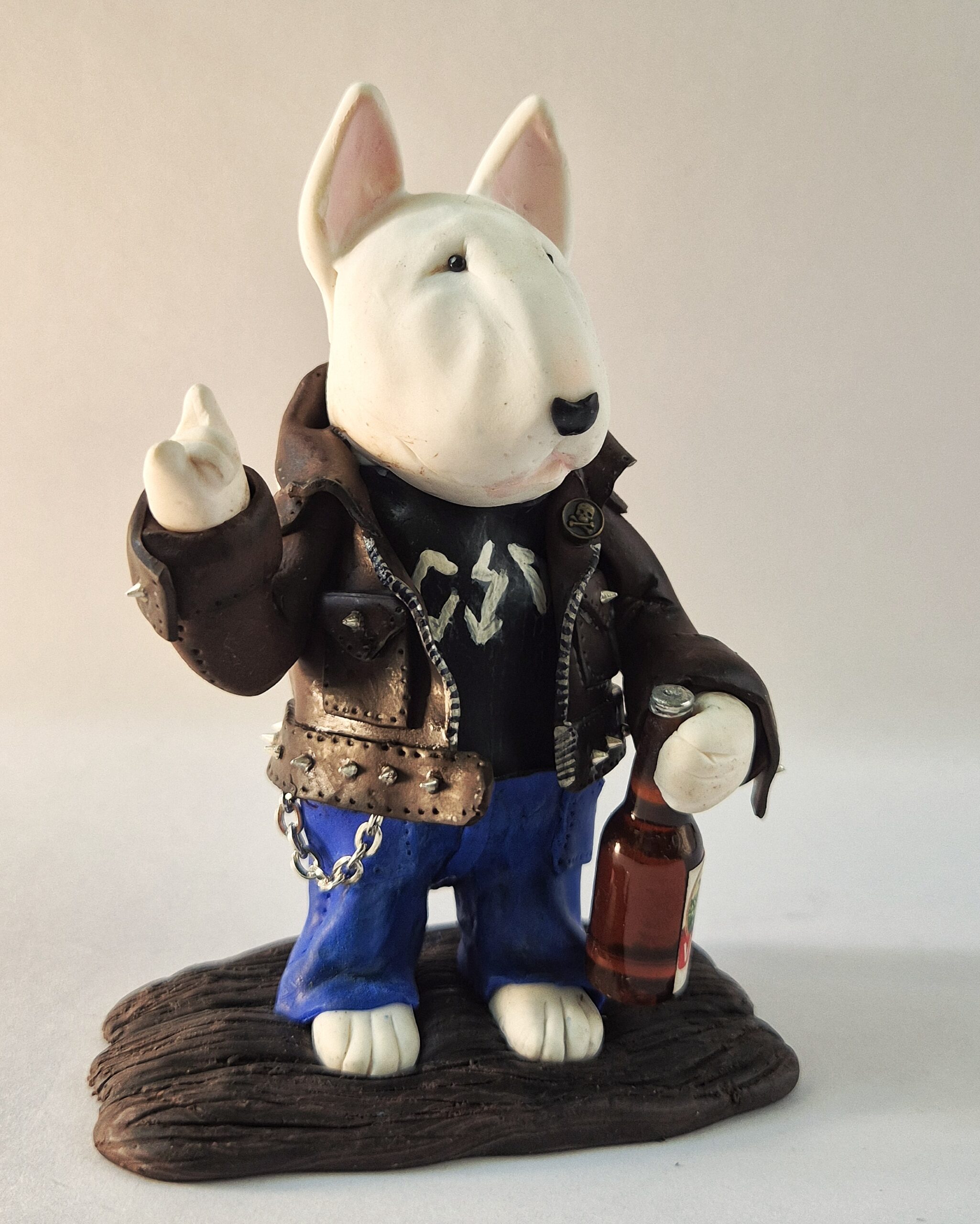 Rocker Handmade Bull Terrier Figurine - Image 5