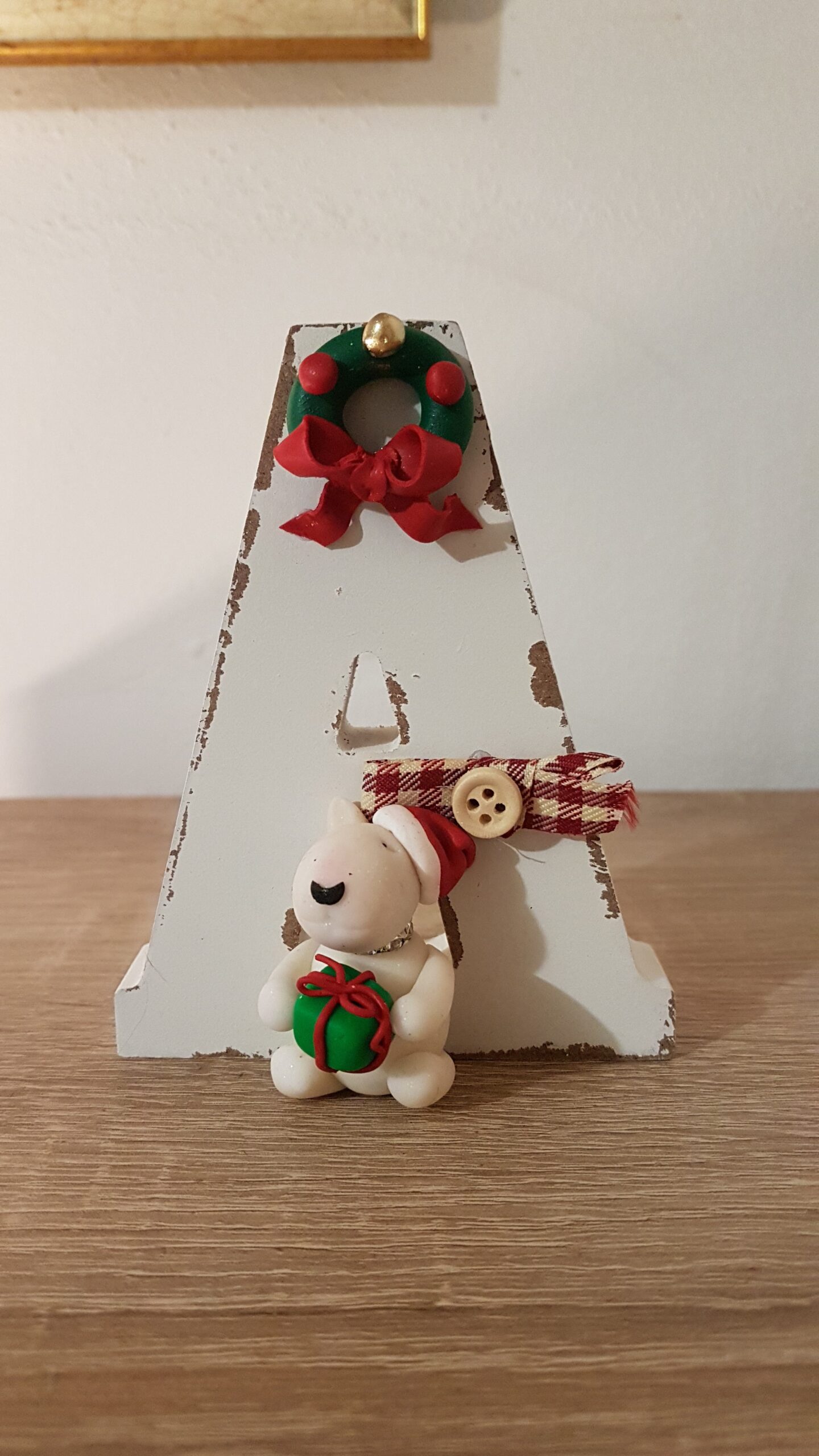 Christmas Bull Terrier Xmas Decoration with Handmade Holiday Dog Figures - Image 4