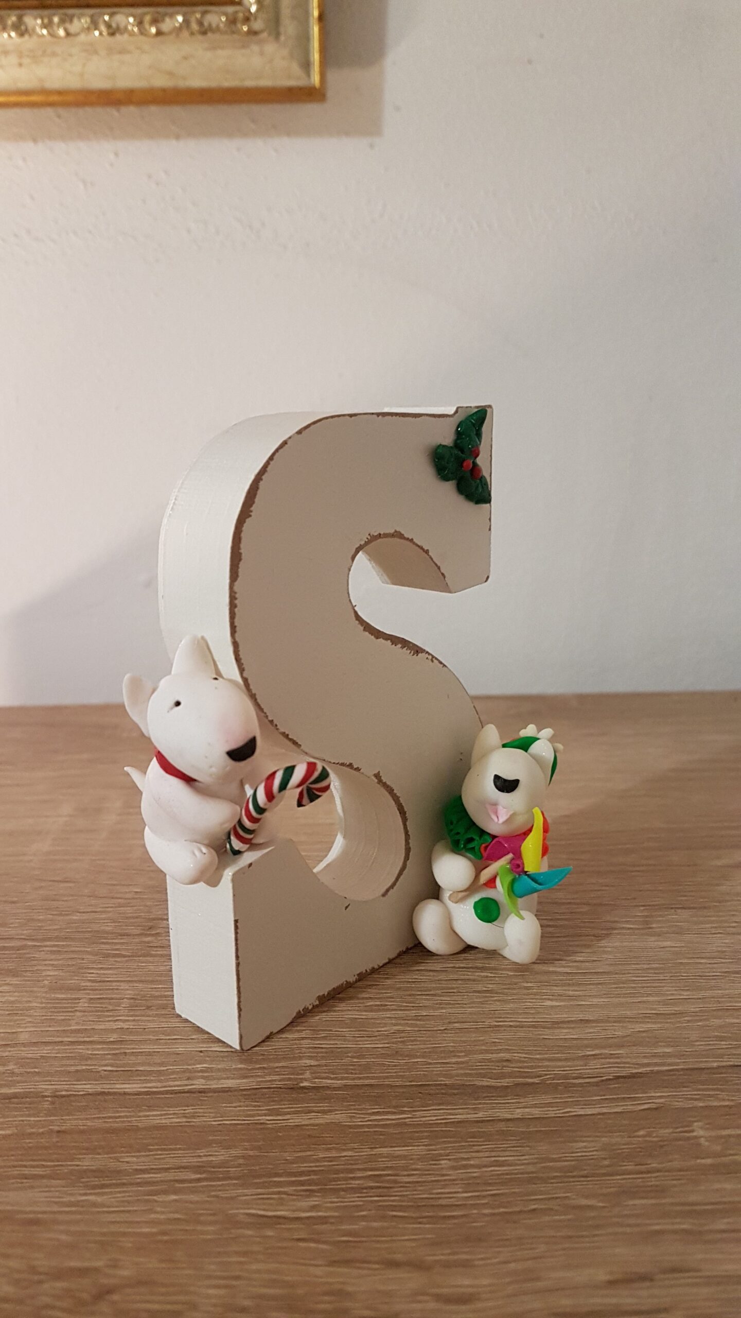 Christmas Bull Terrier Xmas Decoration with Handmade Holiday Dog Figures - Image 5