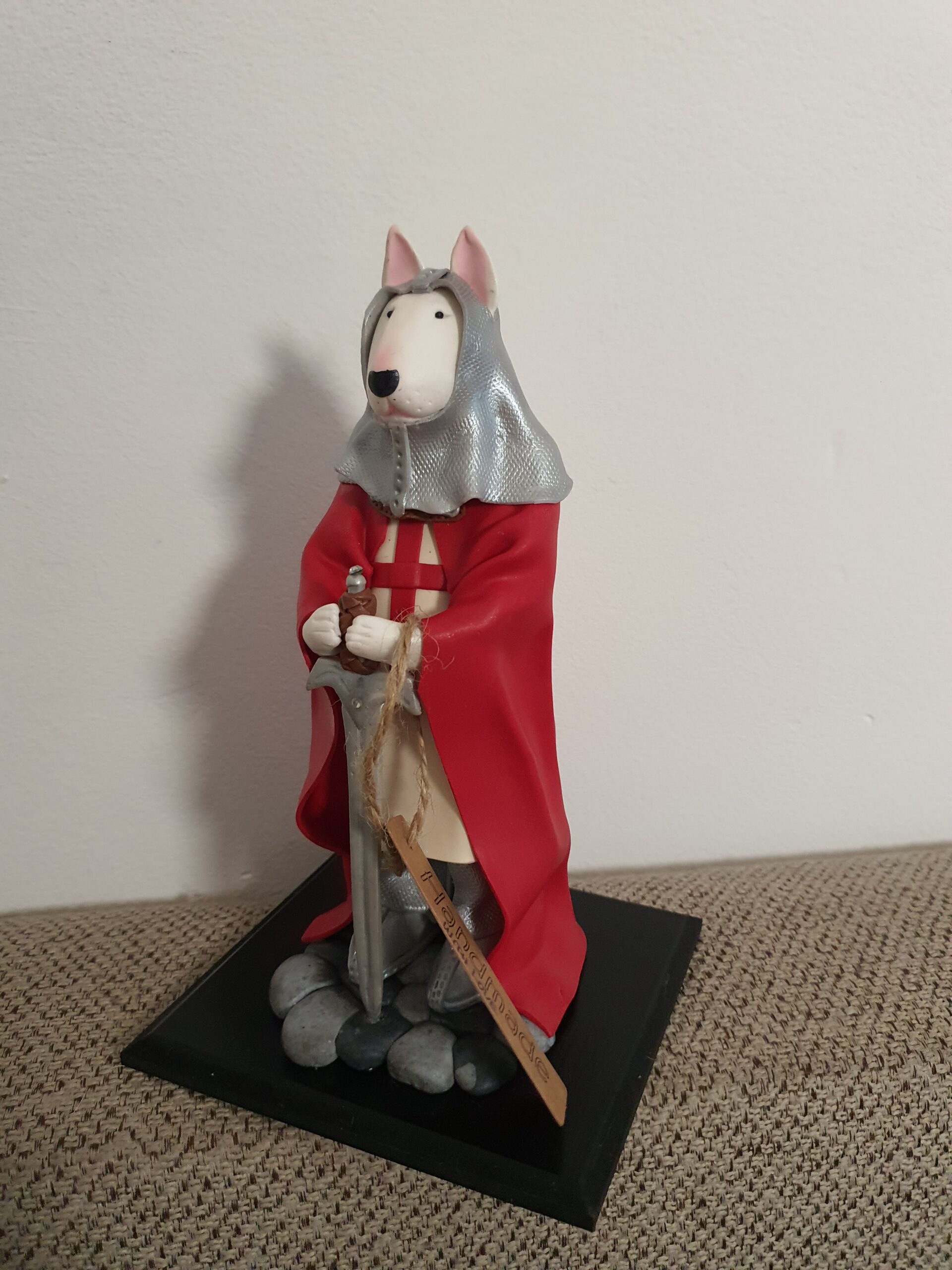 Bull Terrier Knight handmade medieval figurine