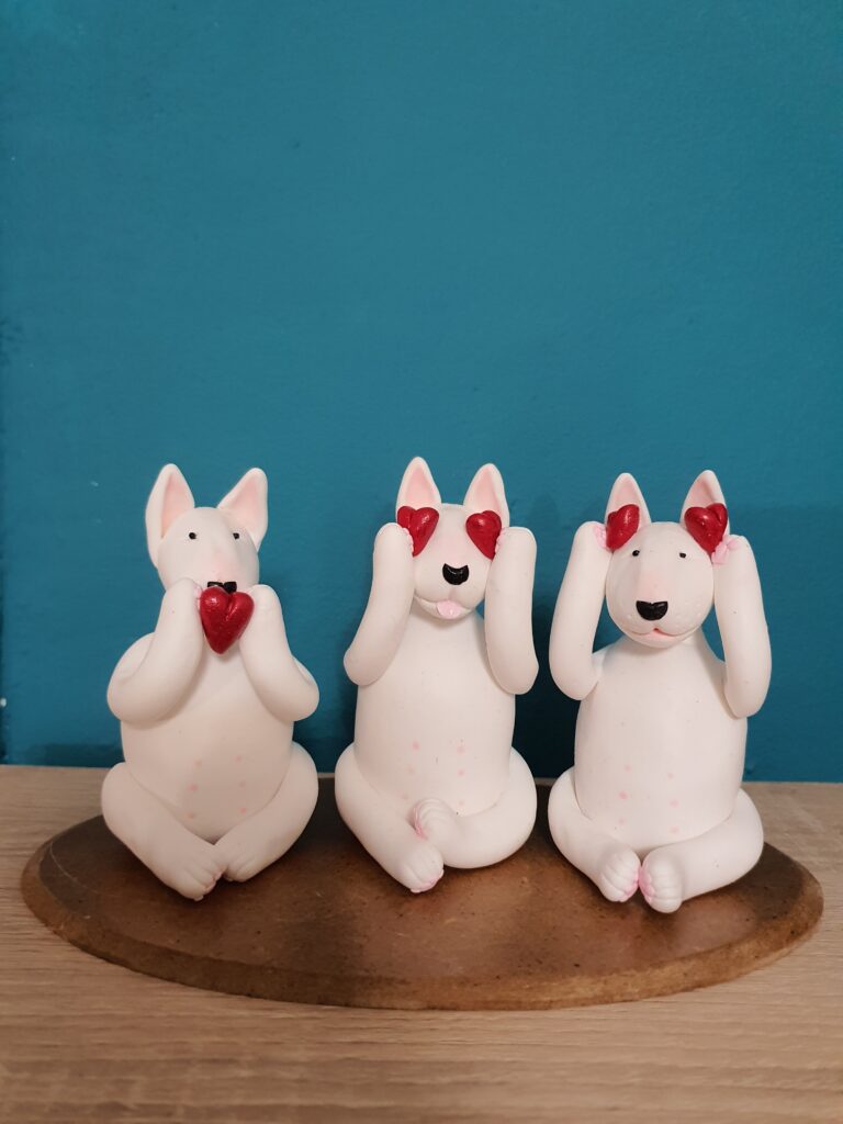 Three Wise Bull Terriers