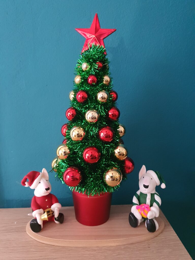 Bull Terrier Christmas Tree Decoration handmade holiday figurines