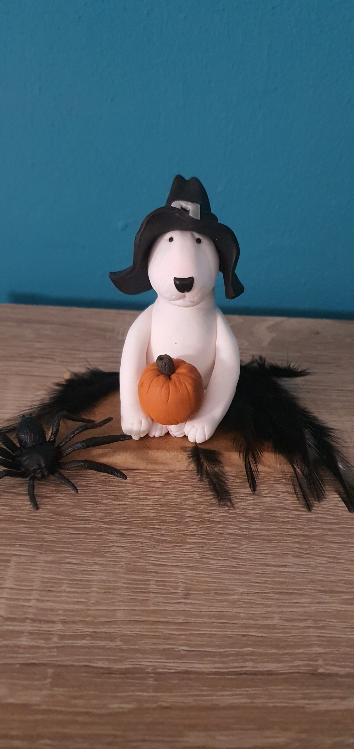 Polymer Clay Bull Terrier Pumpkin Ornament