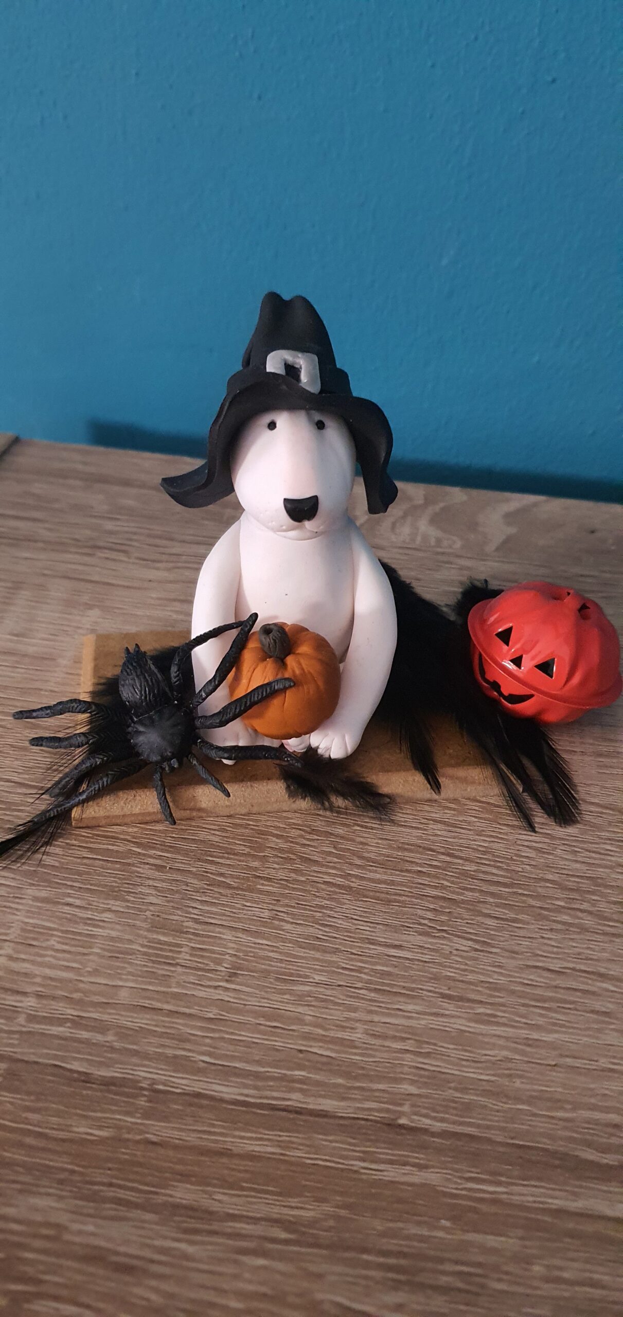 Handmade Bull Terrier with Pumpkin