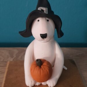 Bull Terrier Pumpkin Figurine