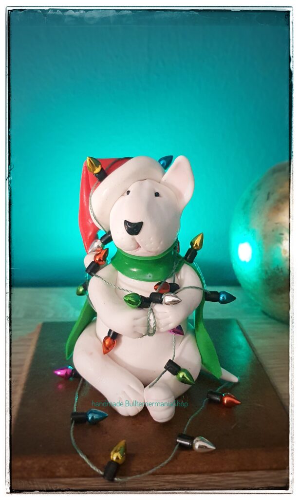 Christmas Bull Terrier Figurine
