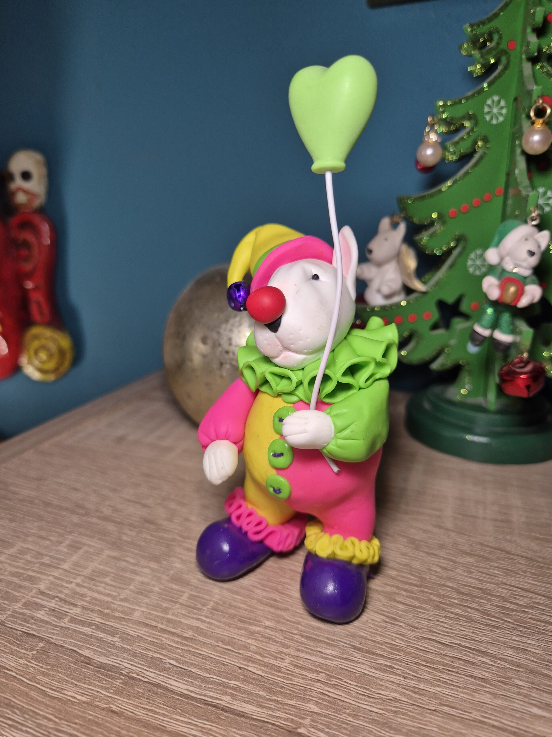 A handmade Colourful English Bull Terrier