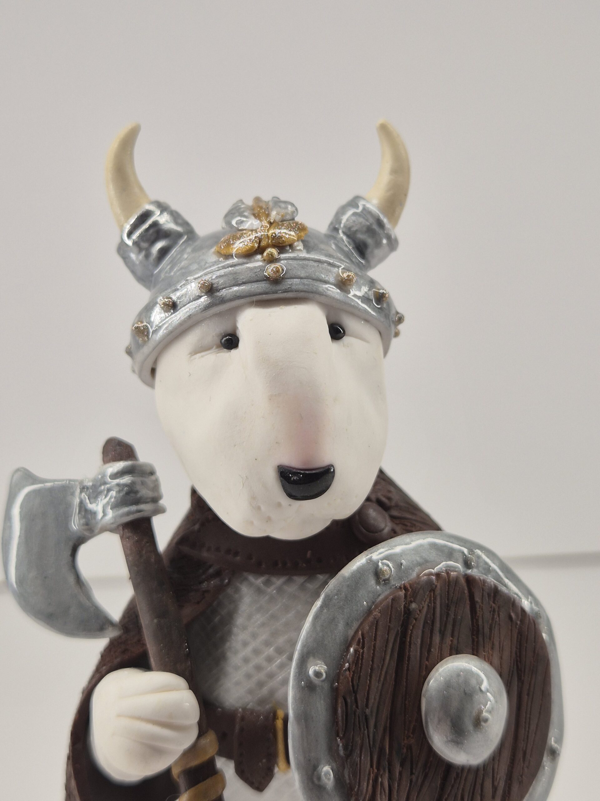 Norse Warrior Bull Terrier Figurine Handmade Viking Collectible - Image 5