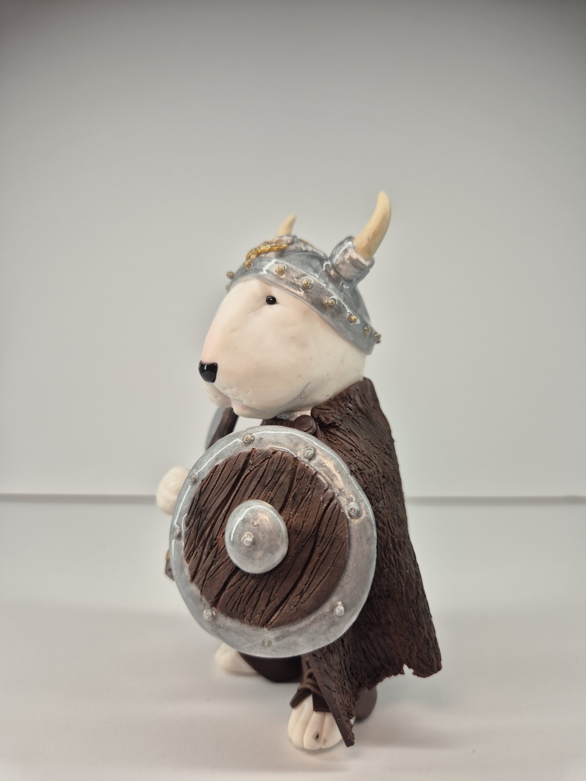 Norse Warrior Bull Terrier Figurine Handmade Viking Collectible - Image 6
