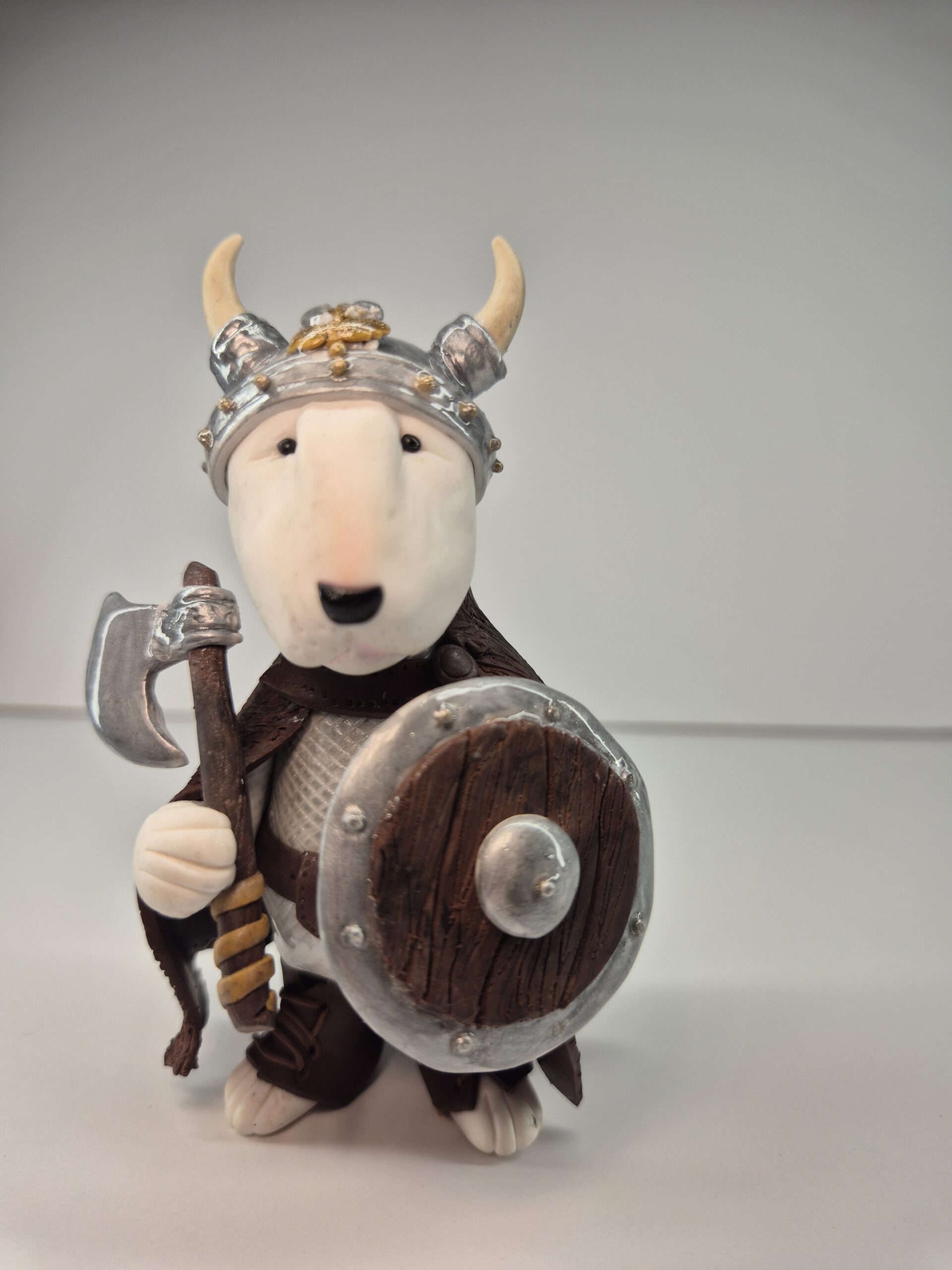 Norse Warrior Bull Terrier Figurine Handmade Viking Collectible - Image 4