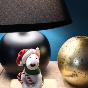 Handmade Christmas Bull Terrier Figurine front view