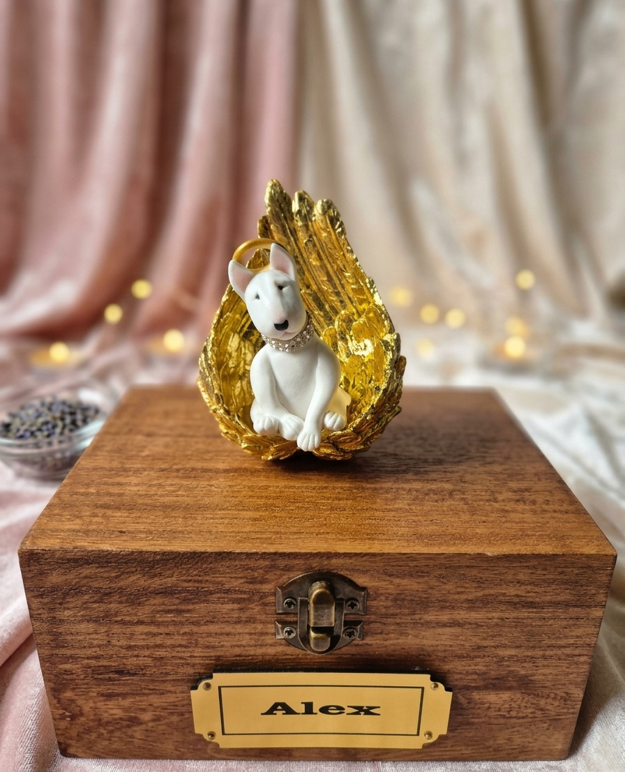 Bull Terrier Memorial Angel Personalized Pet Memorial Urn - Image 3