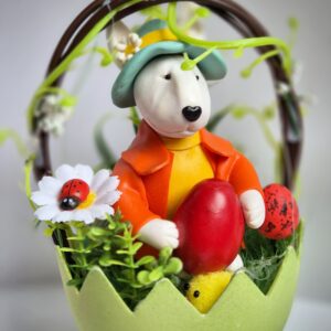 Easter Bull Terrier Figurine