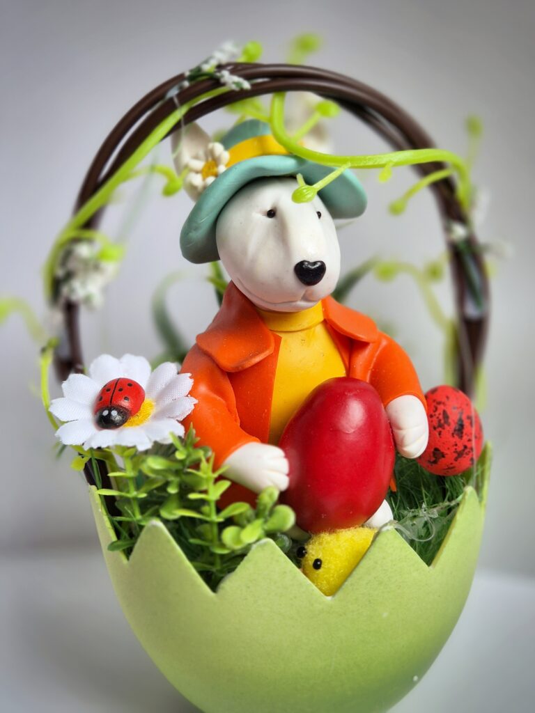 Easter Bull Terrier Figurine