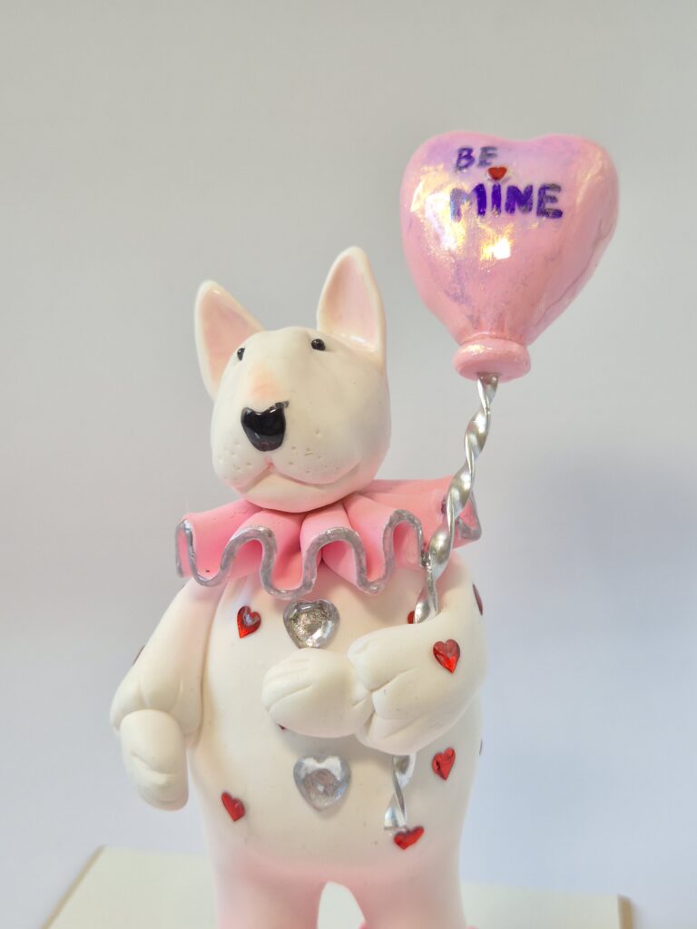 Bull Terrier Valentine figurine