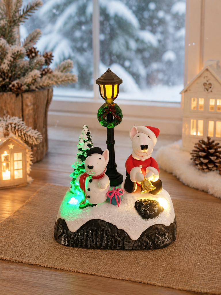 Bull Terrier Christmas gift decorationdecoration with LED lights