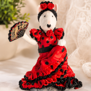 Handmade Bull Terrier Flamenco Figurine