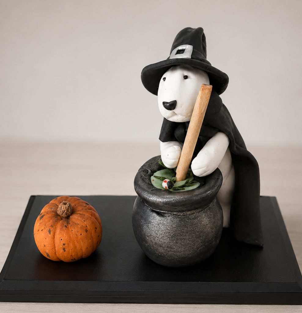 Handmade Bull Terrier Halloween Decor