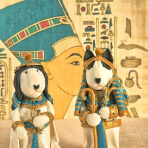 Egyptian Bull Terrier Couple Handmade Figurines