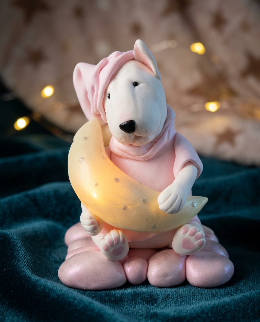 Bull Terrier Night Light Handmade Bullterrier Moon Lamp - Image 4